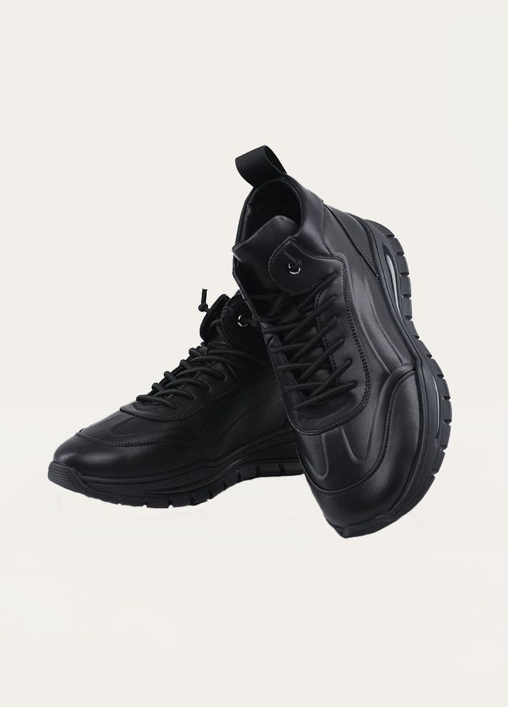 Черные зимние мужские ботинки цвет черный цб-00219670 No Brand
