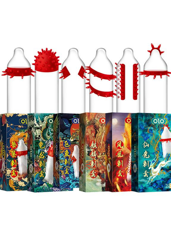 Презервативы стимулирующие с усиками OLO Taotie с силиконовой смазкой 18 см 2 шт. No Brand (371929934)