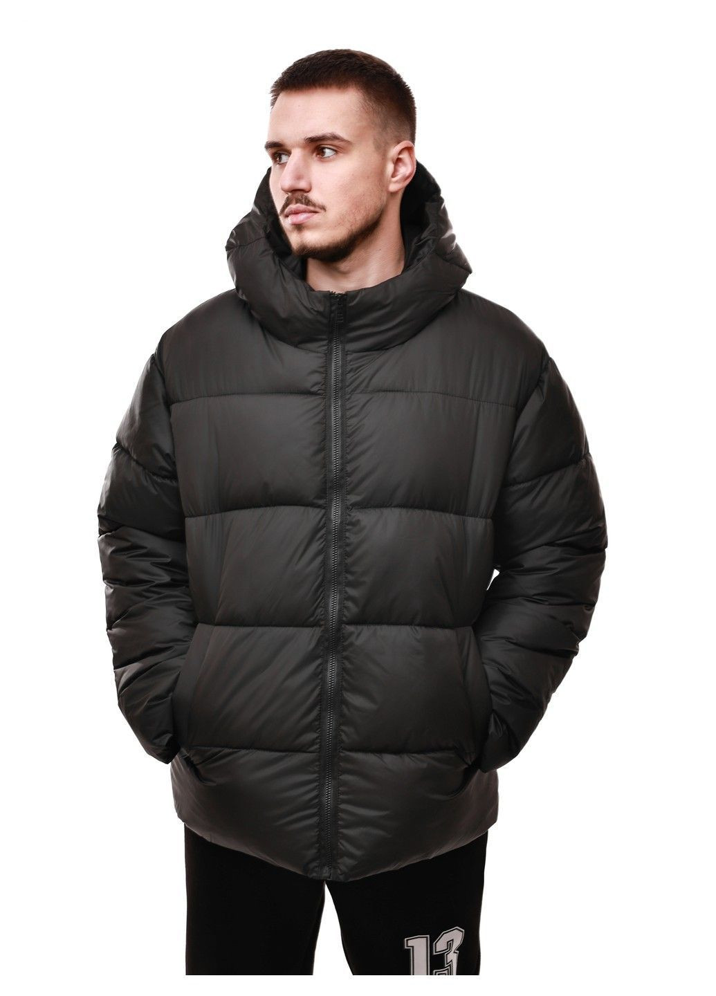Чорна зимня куртка зимова чоловіча No Brand
