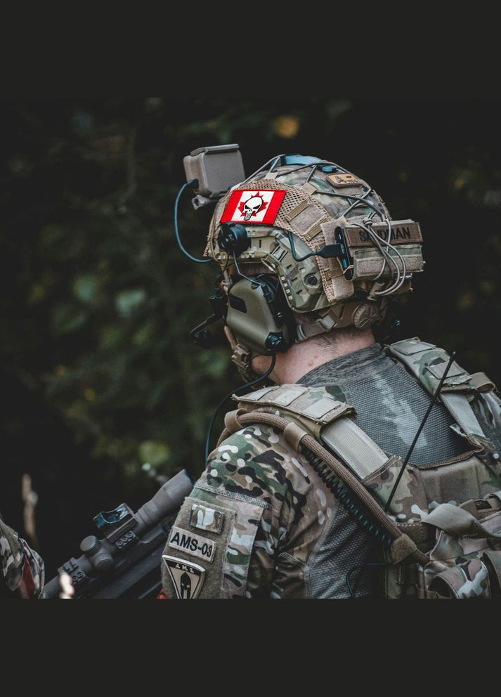 Набір шевронів 2 шт з липучкою Череп Карателя на Прапорі Канади 5х8 см вишитий патч нашивка Канада Каратель Punisher IDEIA (291451419)