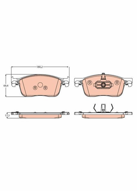 Колодки тормозные дисковые передние CITROEN JUMPY 04/16- GDB2169 TRW (339630561)