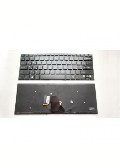 Клавіатура ноутбука RU (A43789) Sony svf14 (fit 14 series) черная без рамки подсветкой (275091819)