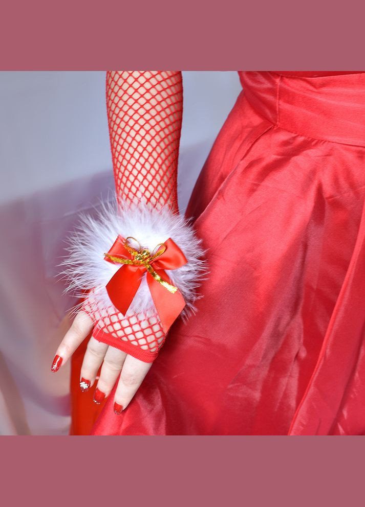 Новорічні мітенки рукавички сіточка Honey Fashion Accessories S/M червоний (7-36) No Brand (313286086)