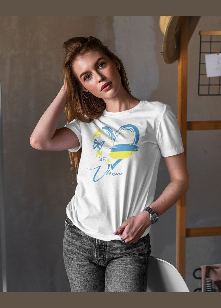 Женская футболка с патриотическим принтом черная 44 Mishe 240015 - (292564260)