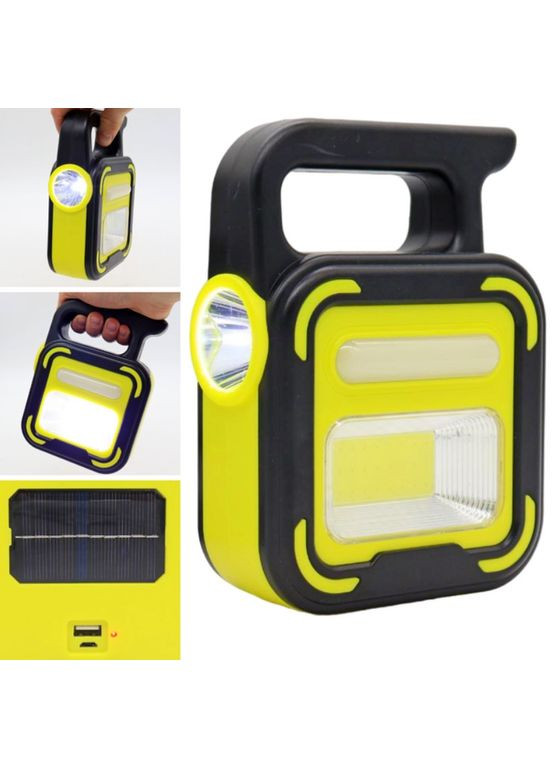 Аккумуляторный фонарь Bailong на солнечной панели с повербанком желтый (1773012550) No Brand BL-925 (335879137)