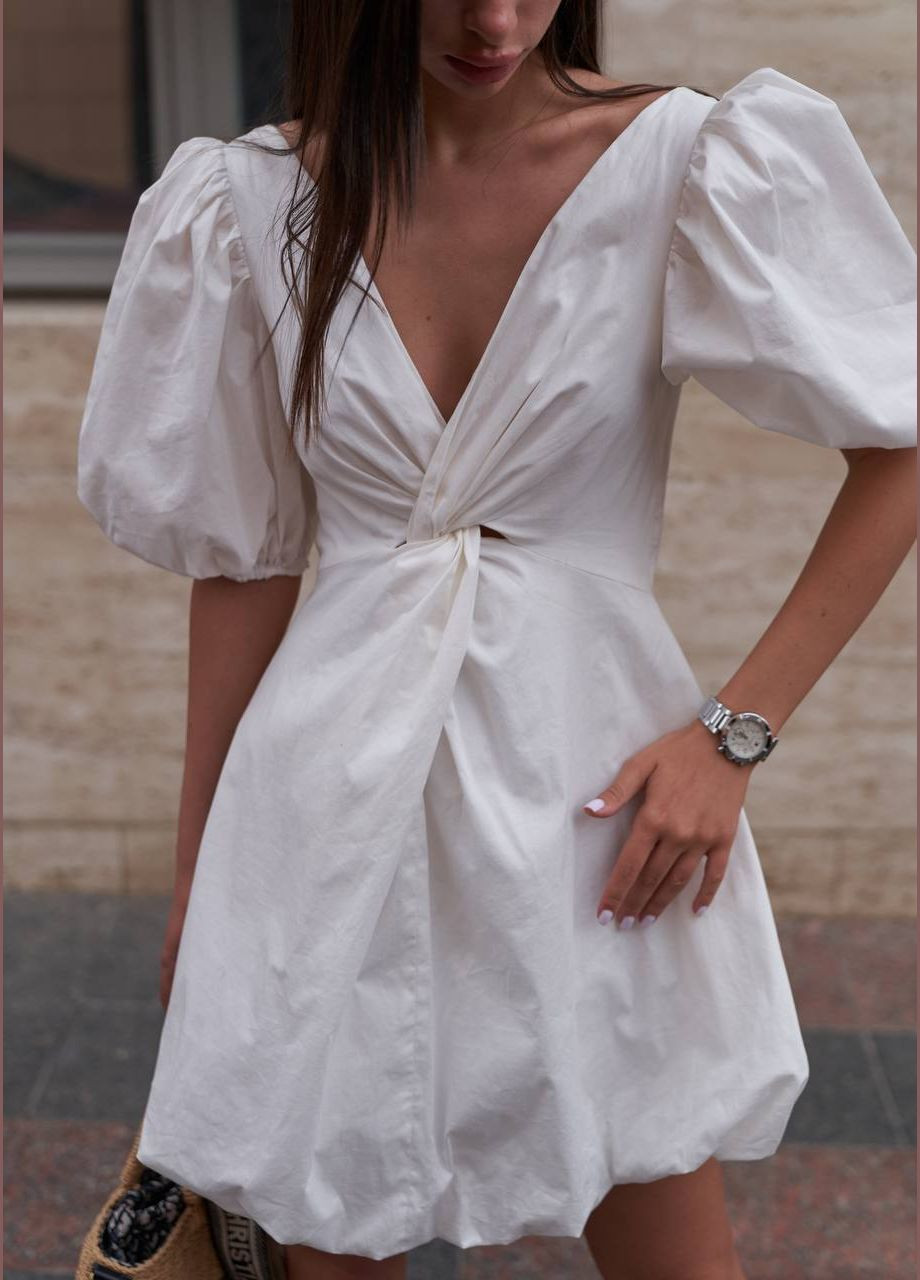 Белое женское короткое платье "балон" ZF inspire