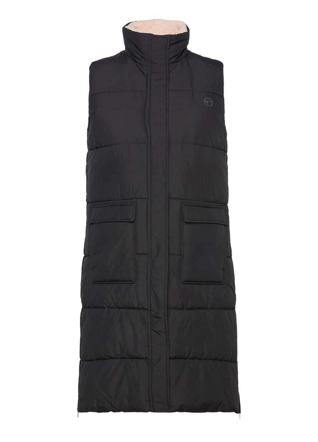 Чорний довгий утеплений жилет Tamaris (371773911)