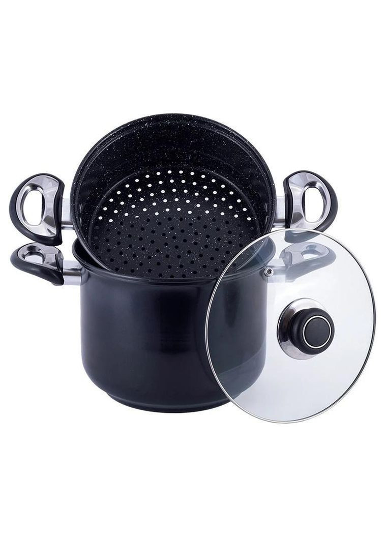 Пароварка Andrews 1-уровневая Ø26см (8л), углеродистая сталь. Kamille (330134750)