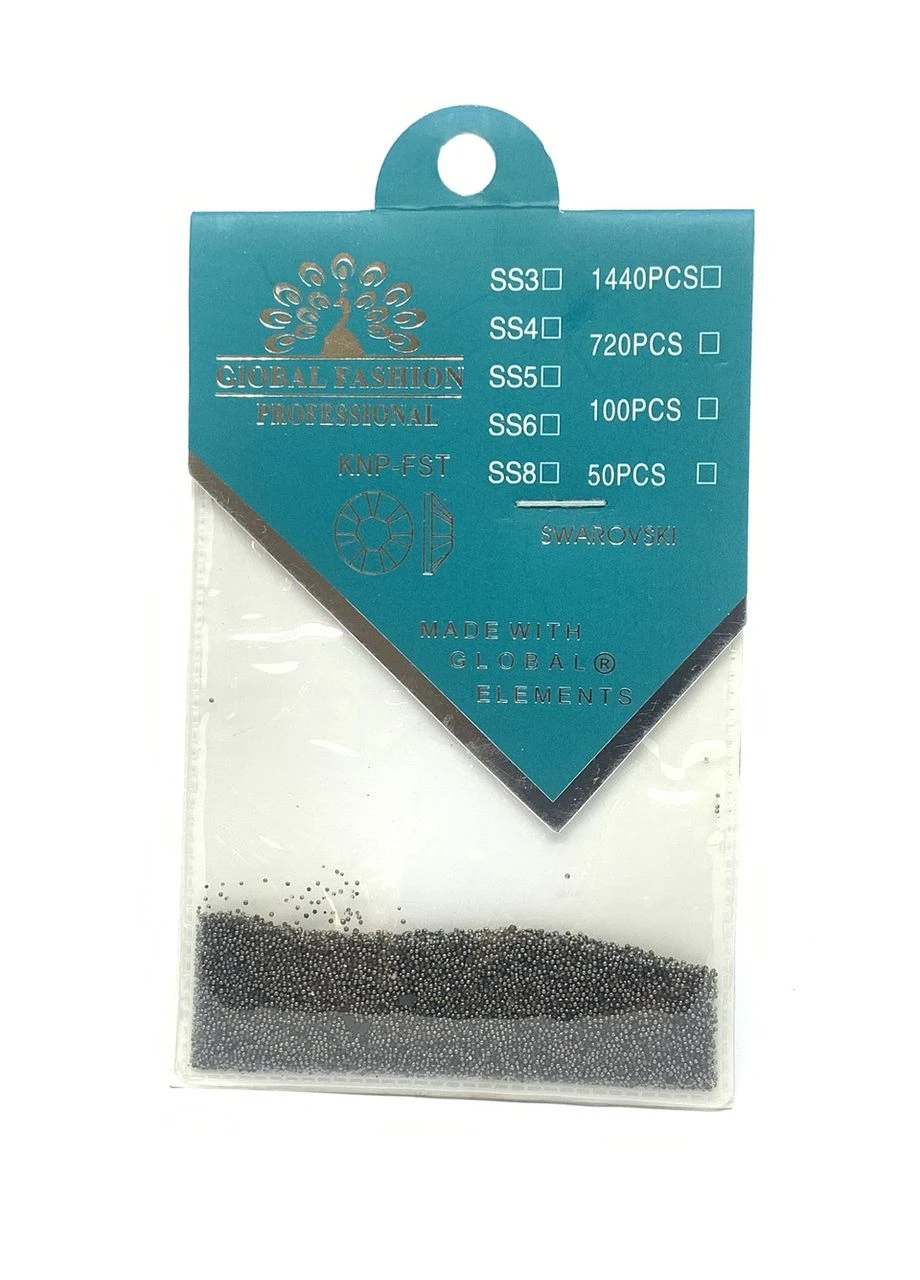 Бульонки 1440 шт, Small black pearls перламутрові чорні Global Fashion (392941767)