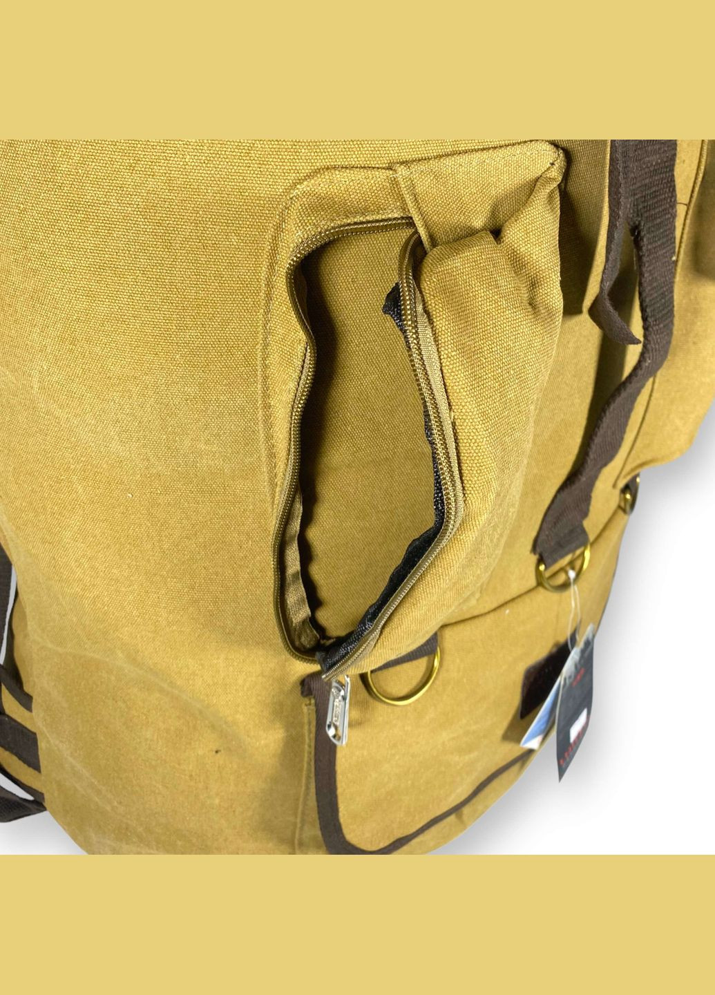 Брезентовый рюкзак, 100 л, одно отделение на шнуровке, дополнительные карманы, размер: 80*50*25 см, койот Liyang (293510950)