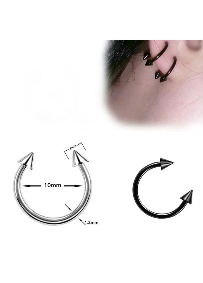 Серьги шипы с шипами 1шт No Brand (339104010)