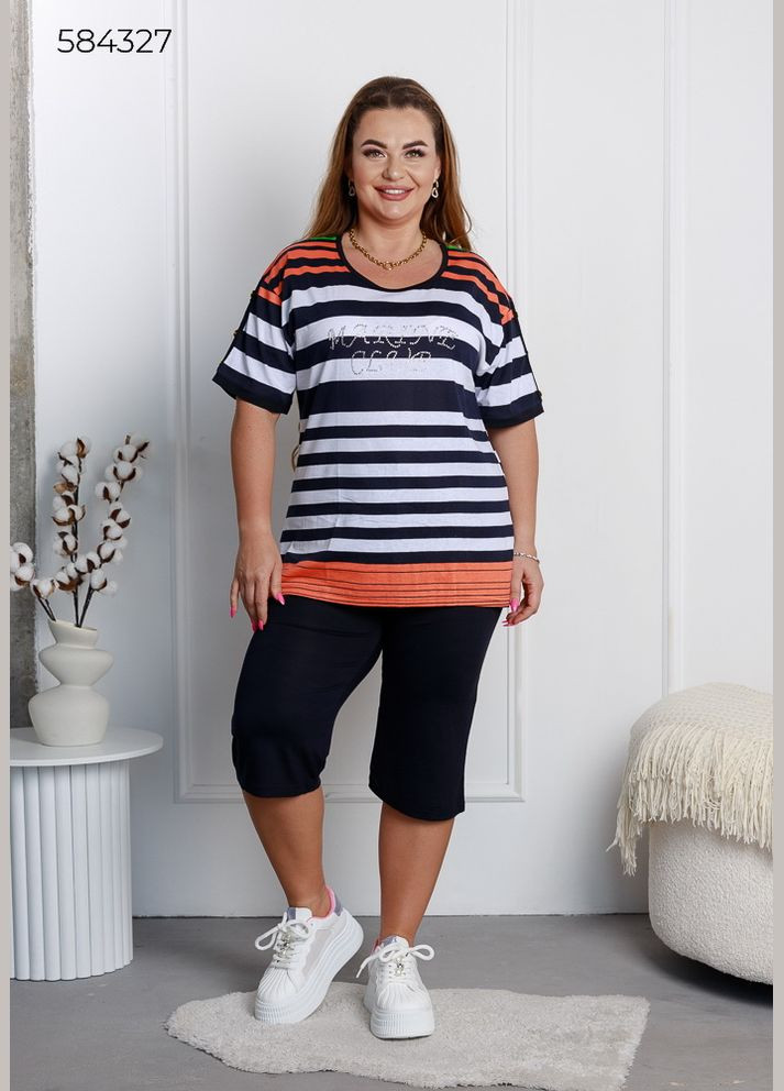 Прозрачный комплект женский капри и футболка. Christina