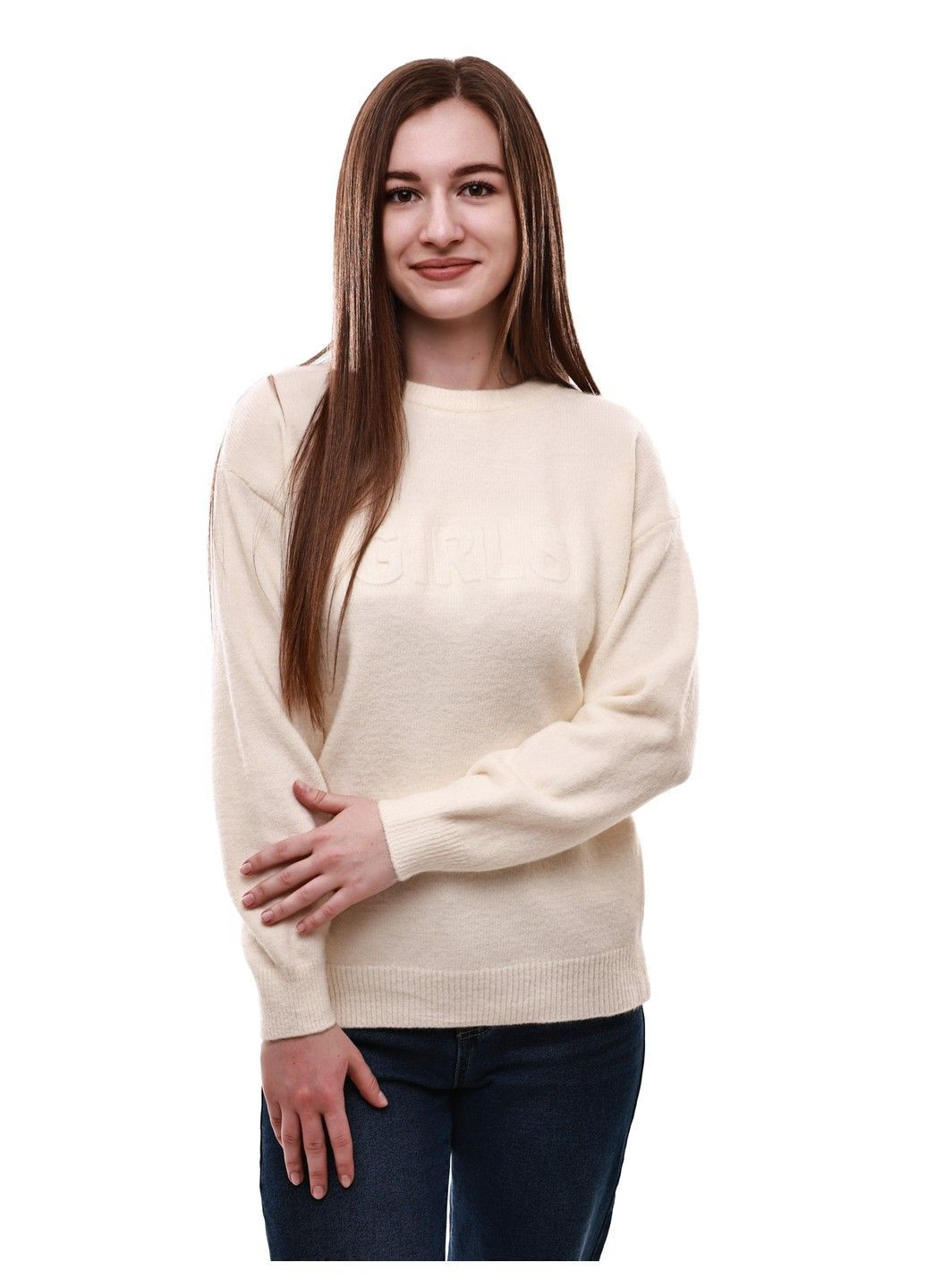 Молочный свитер женский M@C