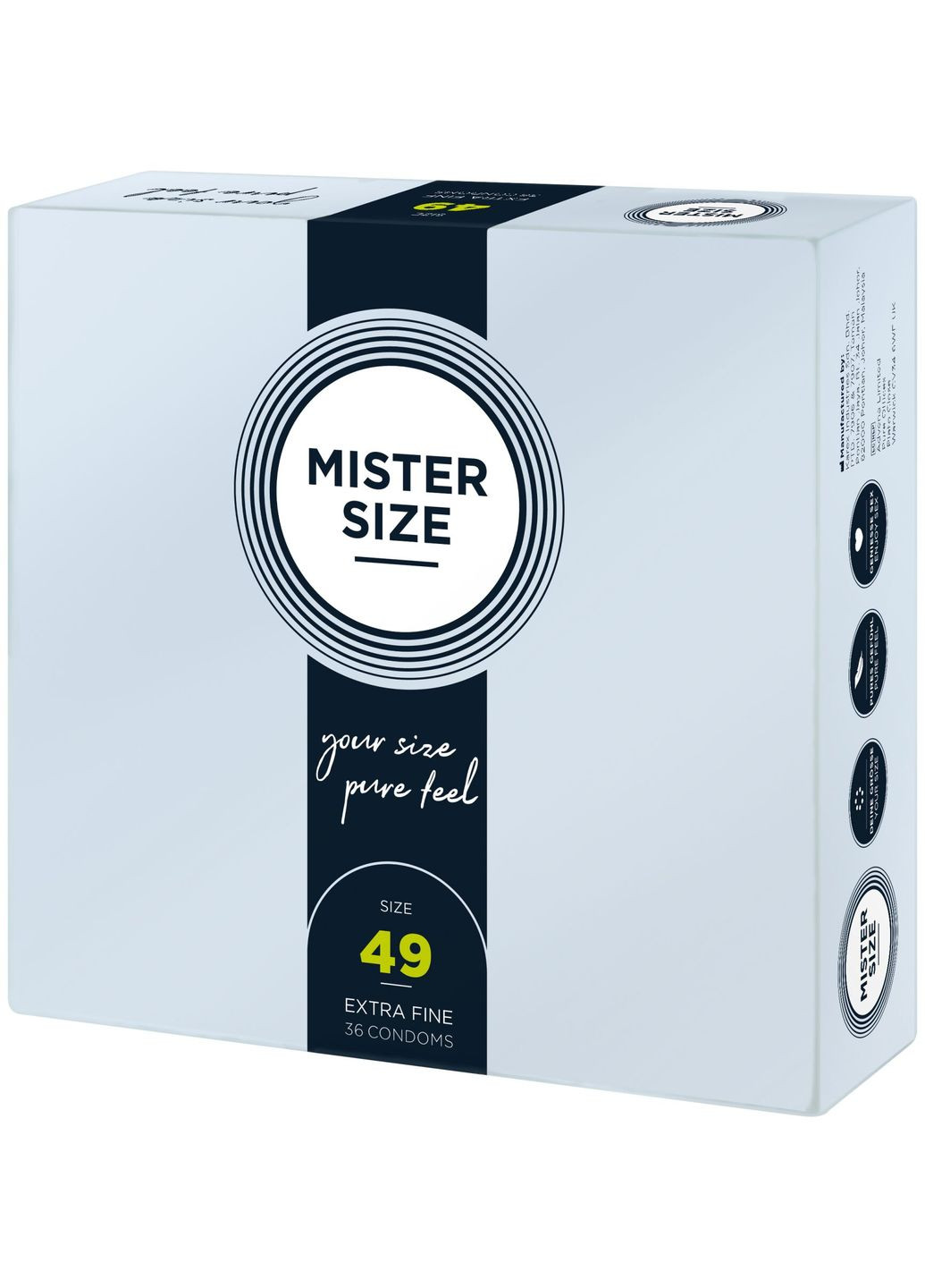 Pure feel - 49 (36 condoms), товщина 0,05 мм - CherryLove Mister Size (296930484)