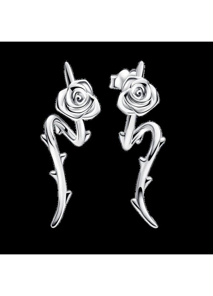 Серебряные серьги с бриллиантами "Красная роза" 293214C00 Kabluchka (355346895)