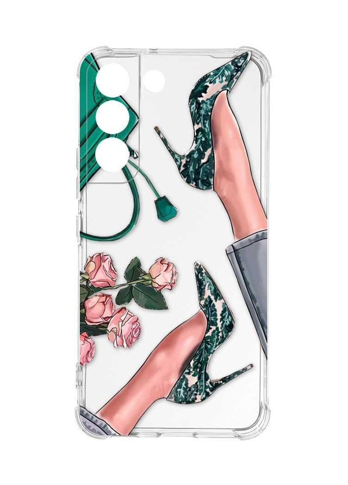 Чохол із потовщеними кутами на Samsung Galaxy S22:: Туфельки і квіти (принт 225) Creative (360662806)