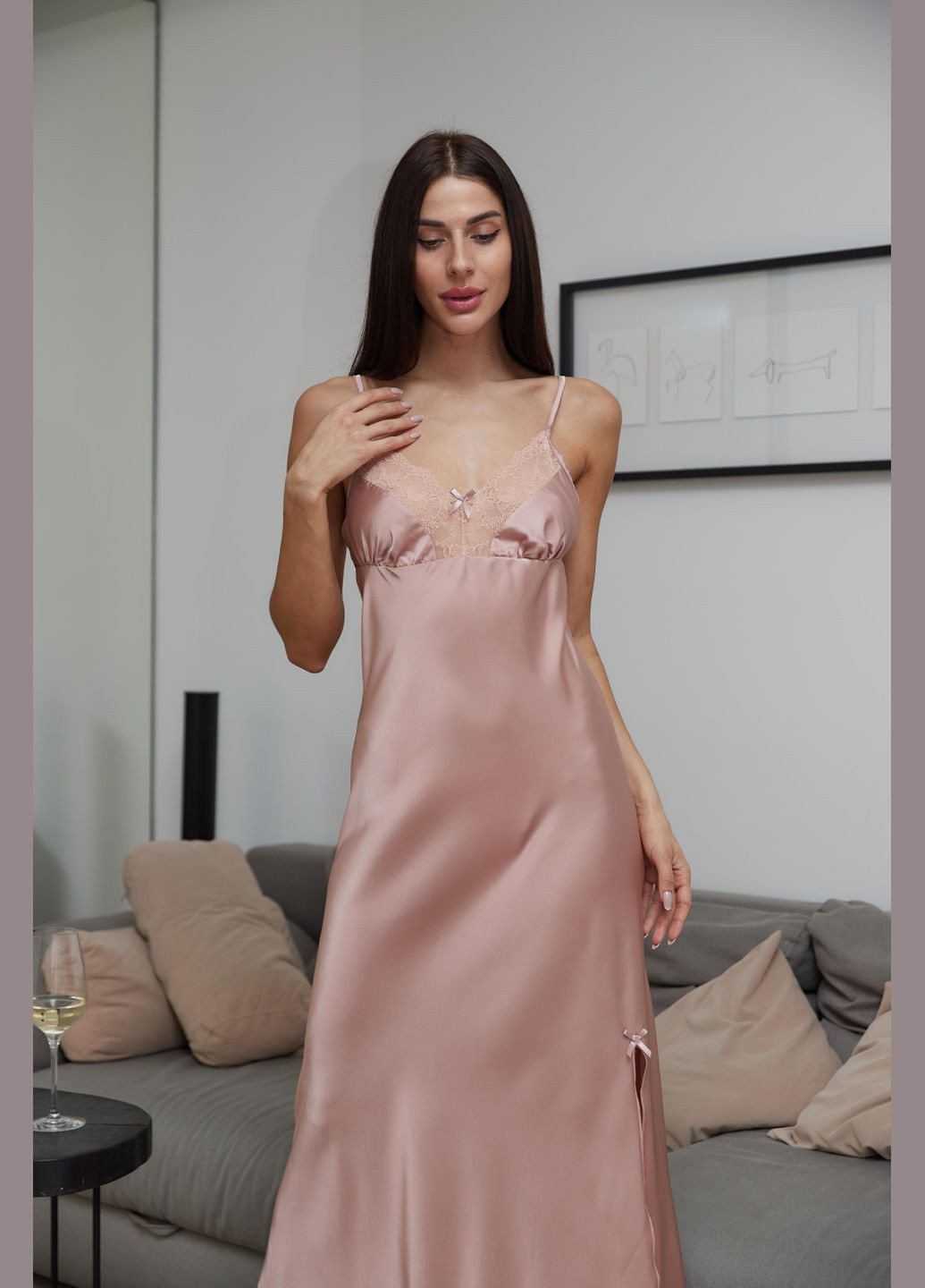 Ночная рубашка длинная шелковая JULIA (313588265)