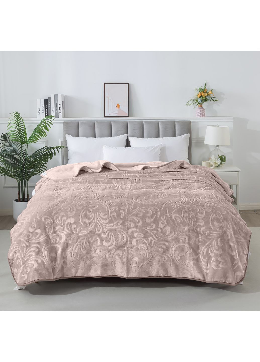 Плед велюровый с тиснением однотонный Vitas 200х240 Vie Nouvelle (372502734)