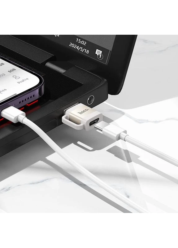 Адаптер USB male to Type-C female USB2.0 adapter (6942007628150) Hoco UA31D (373997105)