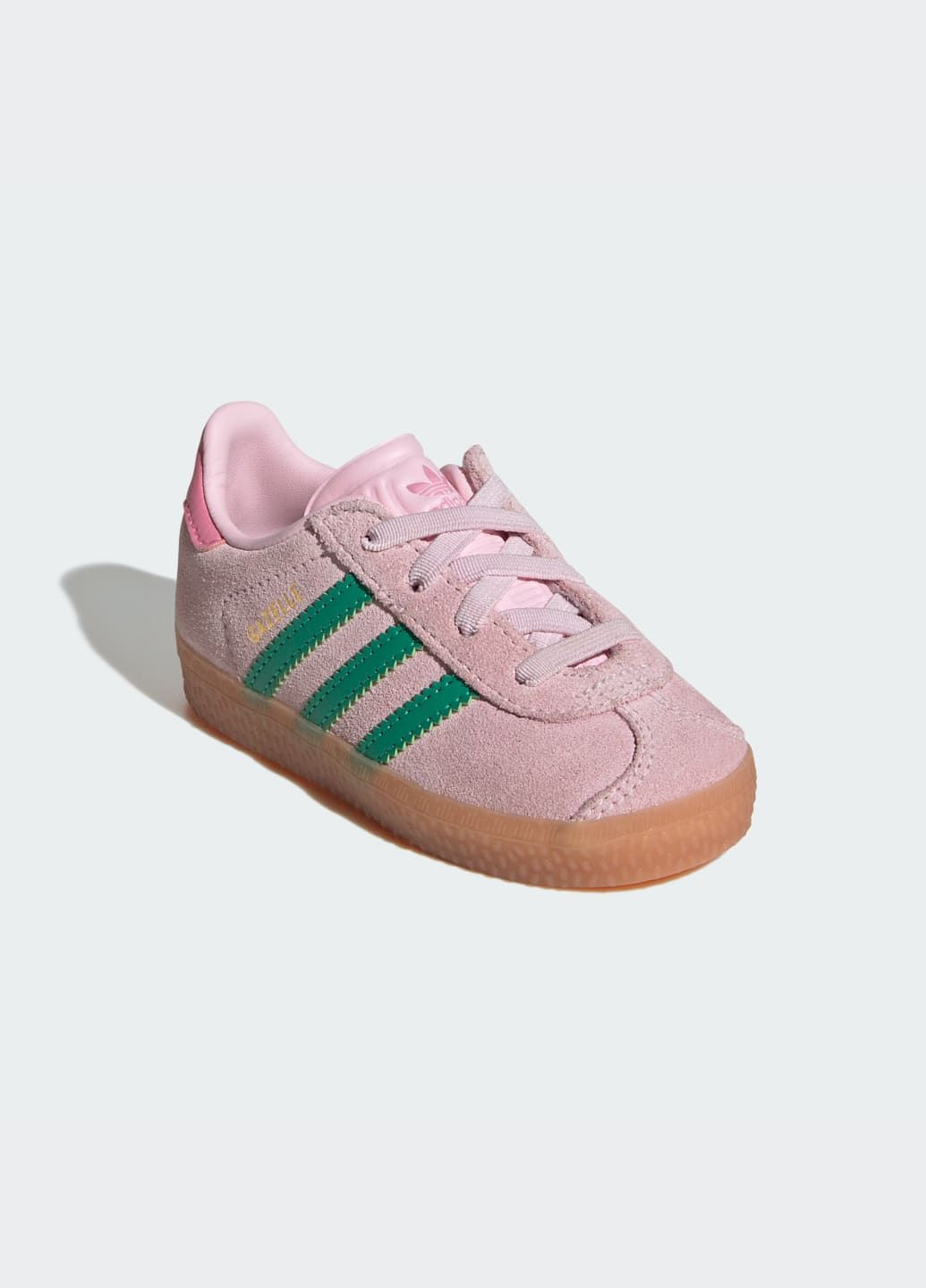 Рожеві всесезонні кросівки gazelle comfort closure elastic laces kids adidas