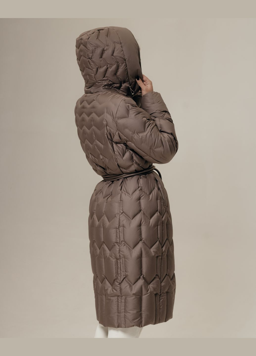 Кофейная зимняя куртка пуховик зима большие размеры Snow Owl