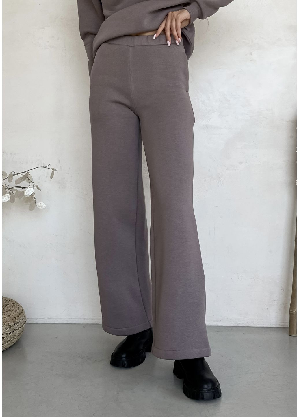 Зимний женский костюм на флисе с широкими штанами и кофтой на замке (солоха в подарок) Merlini Клермон (366074288)