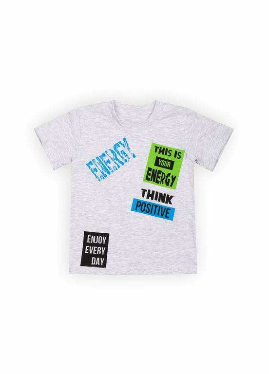 Сіра літня дитяча футболка для хлопчика ft-24-12 Габби