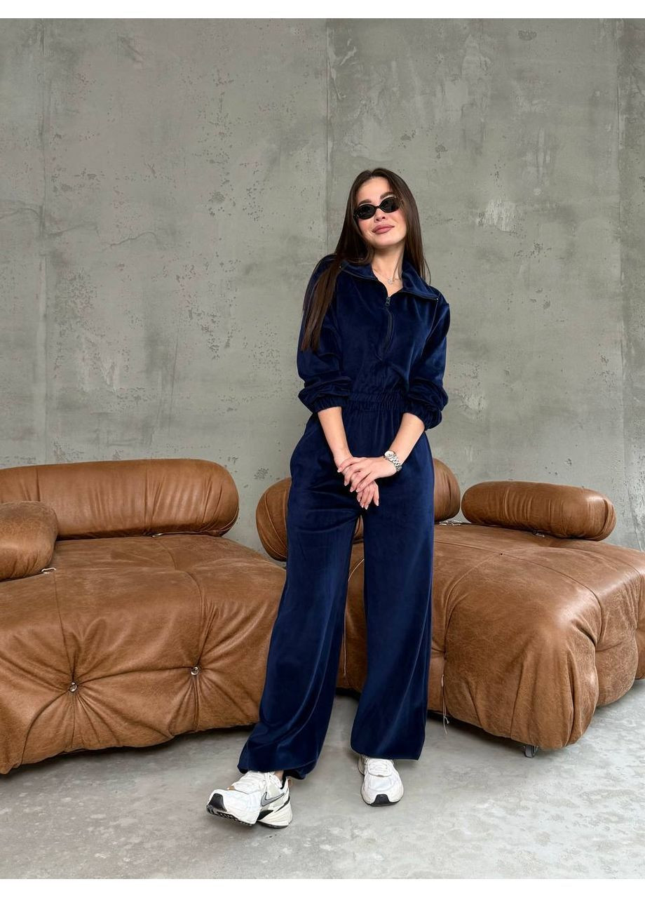 Женский комбинезон из велюра Sport Premium No Brand комбинезон-брюки тёмно-синий повседневный велюр