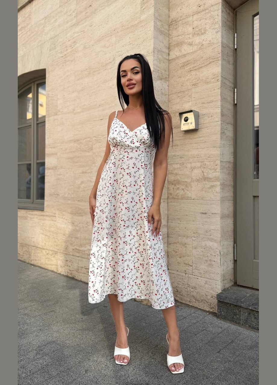 Жіночий сарафан міді з квітковим принтом MonCher (339604715)