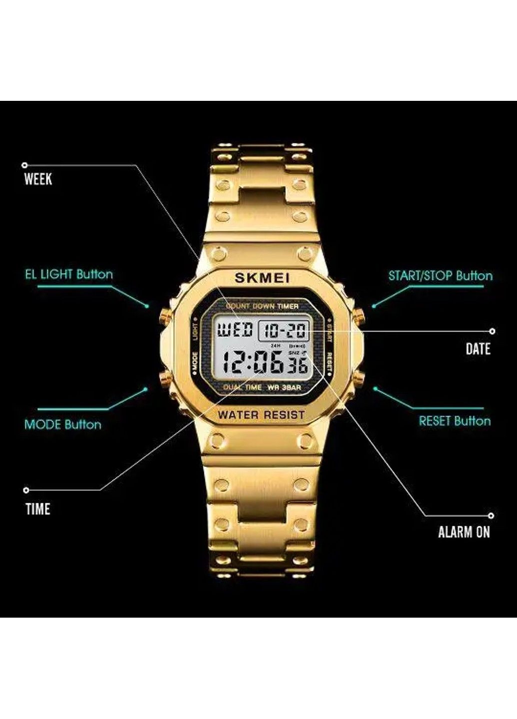 Женские спортивные часы 1433 Singapore Золотистый Skmei (314483885)