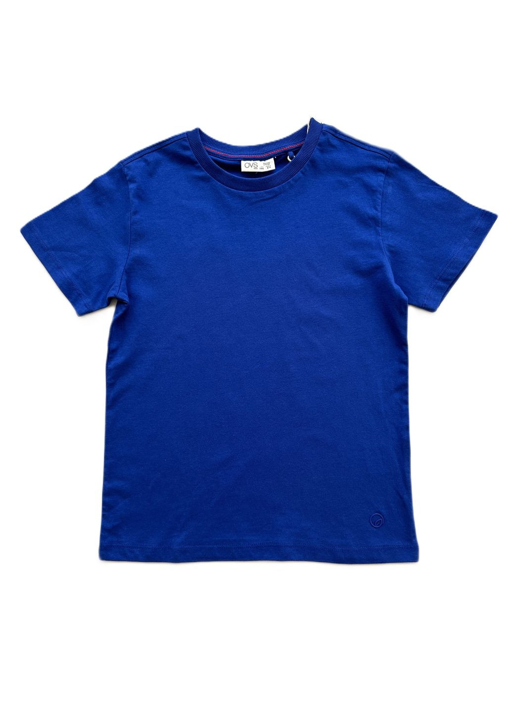 Синя літня футболка для хлопця синя однотонна 2000-41 (134 см) OVS