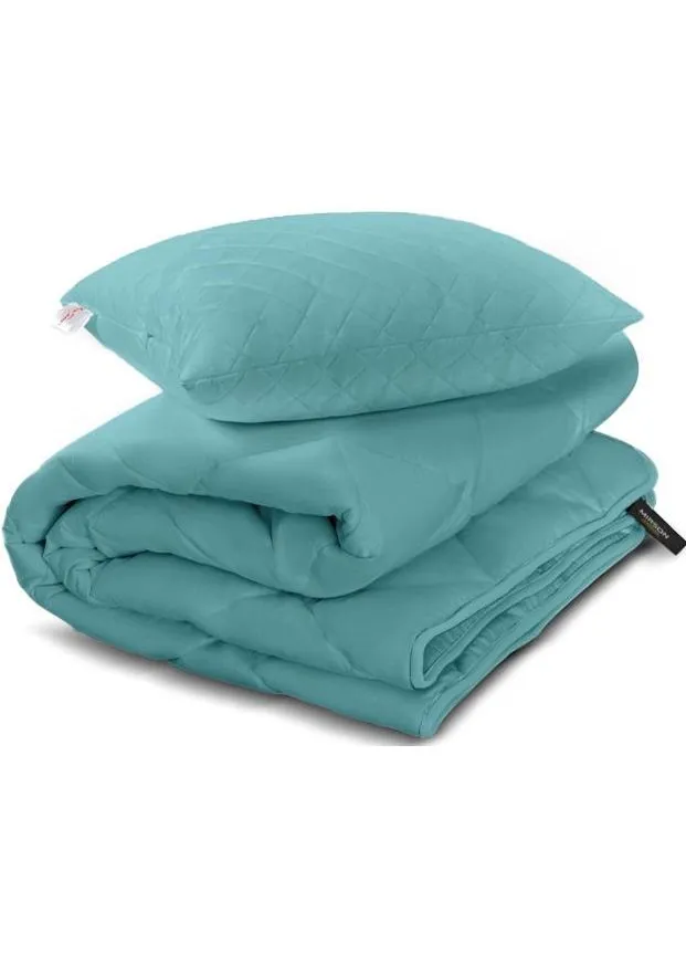 Одеяло Набор Хлопковый №1706 Eco Light BLue Одеяло 220х240+ подушка (2200002656351) Mirson (390931637)