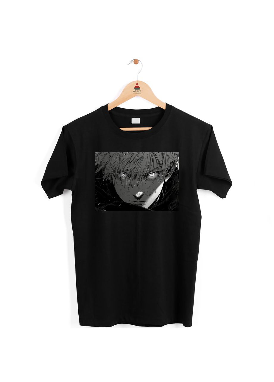 Футболка черная с принтом "Jujutsu Kaisen Магическая битва Satoru Gojo Сатору Годжо без повязки " Кавун футболка (316345205)