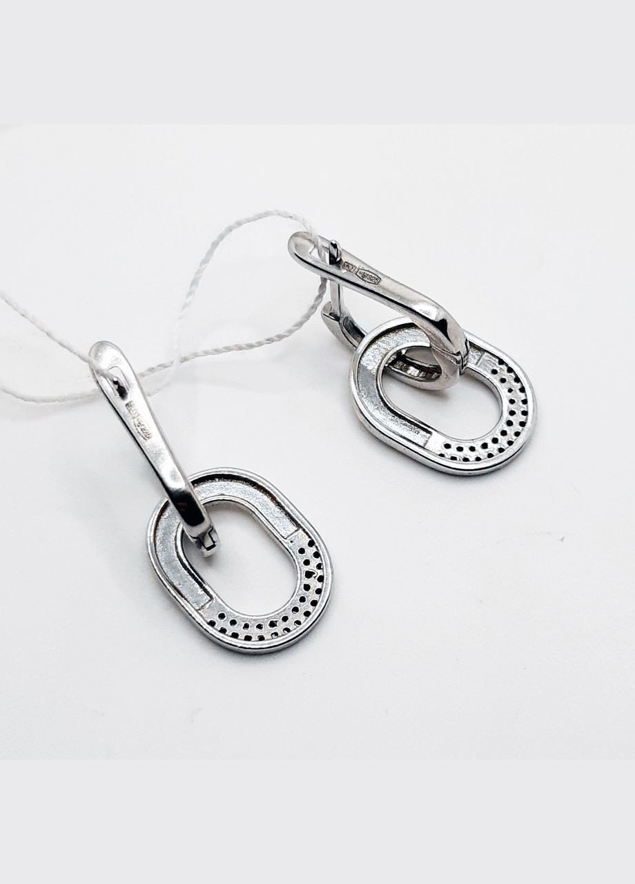 Сережки срібло 925° 4,08г. чорні камені родій () Svitozar 1025С (305391411)