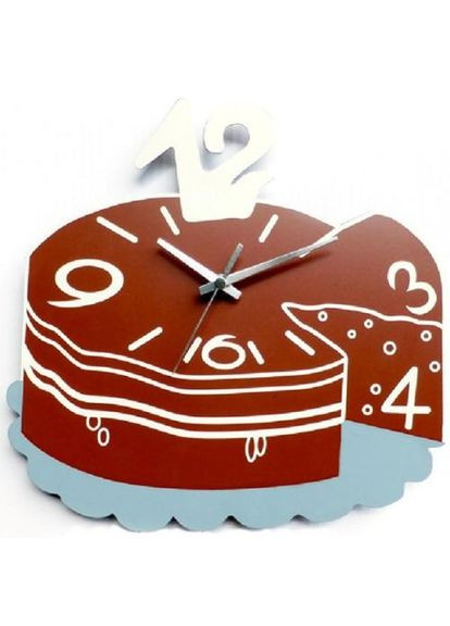 Настінні годинники Торт з металу коричневий для дому та офісу оригінальний подарунок для друзів S&T (368980439)