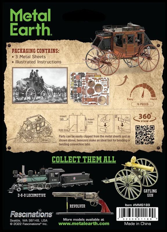Металлический 3D конструктор "Wild West Диліжанс",, MMS189 Metal Earth (393102886)