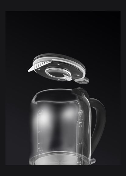 Электрочайник Water Way Pro Black PWK 17103CGL 1.5 л черный Polaris (337093767)