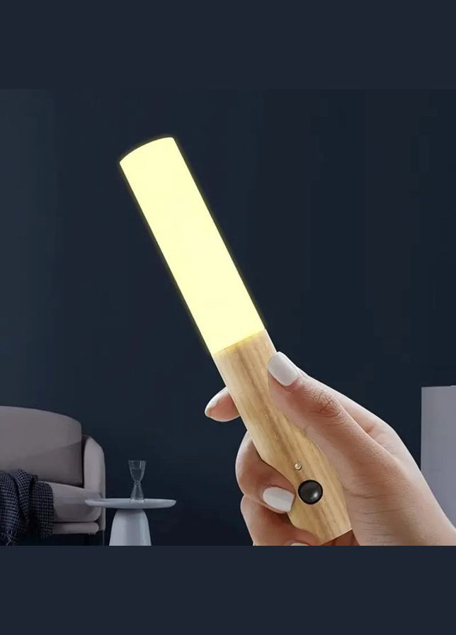 Беспроводной ночник с датчиком движения и магнитным креплением, под дерево. No Brand (346440204)