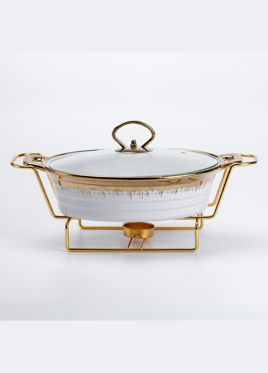 Мармітниця керамічна 1 л зі скляною кришкою, золото Yiwu (315636156)