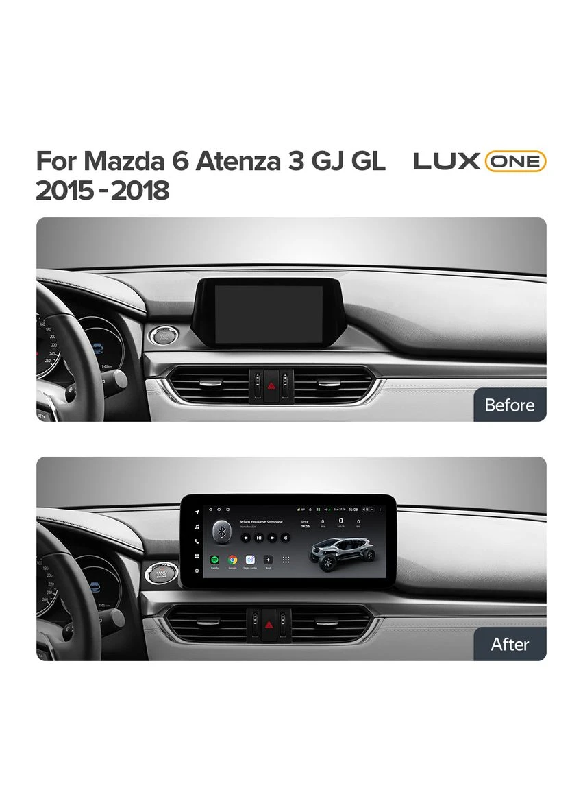 Штатна магнітола LUX ONE 6+128 Gb 360° Mazda 6 Atenza 3 GJ GL 2015-2018 (B) 12.3" Teyes (395860201)