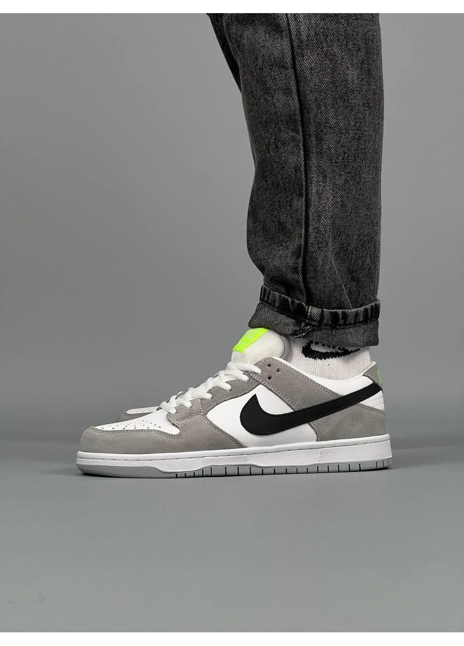 Чорні Осінні кросівки чоловічі nike dunk low pro l.gray white black найк сб данк No Brand