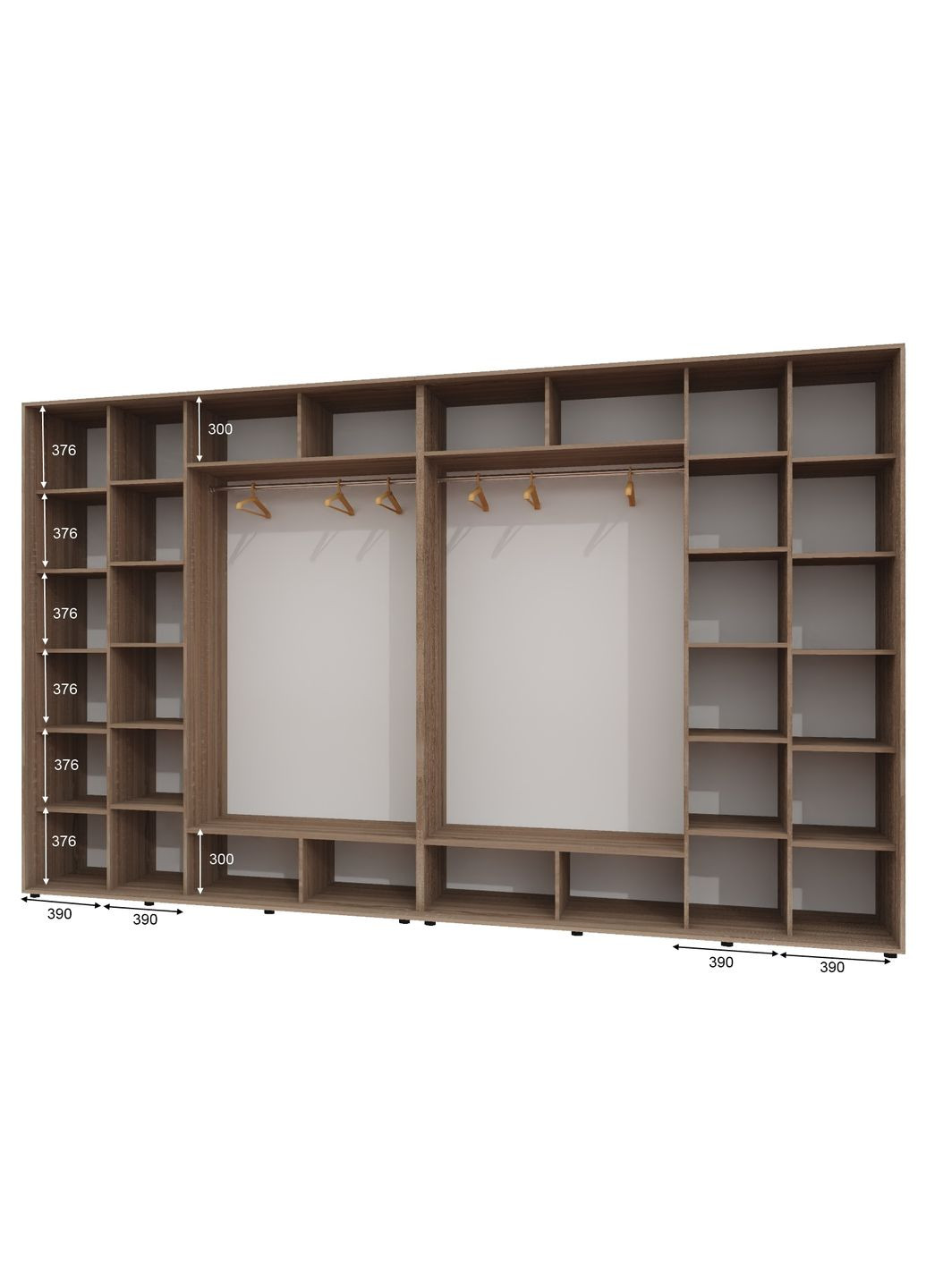 Шафа-купе чотиридверна 400*60*220 см Дуб Сонома трюфель 4 двері Дзеркало ШК-02 Алекса (360477286)