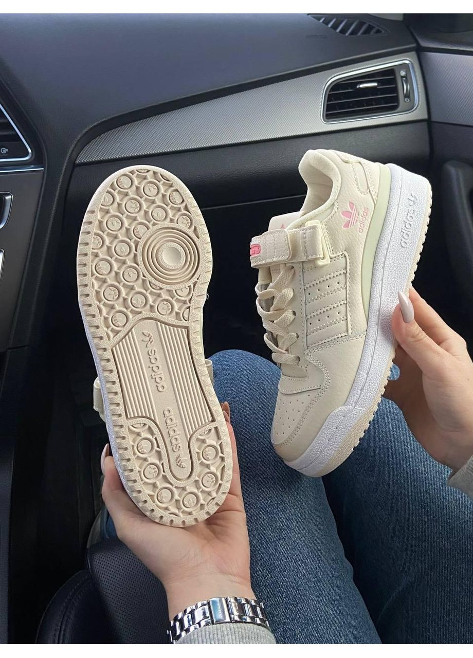 Бежевые демисезонные кроссовки мужские adidas forum cream beige адидас форум No Brand