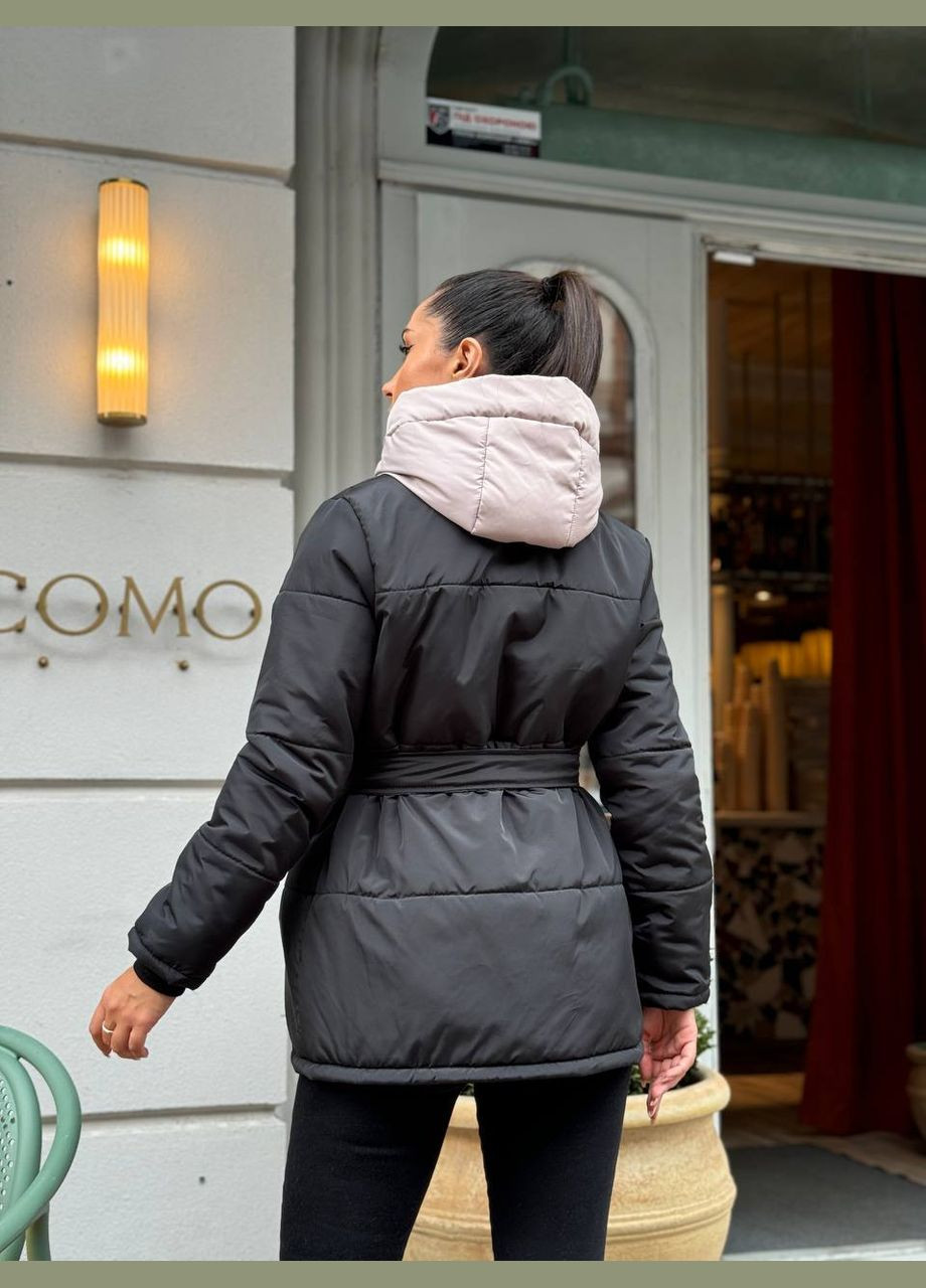 Черная зимняя куртка стеганая куртка-трансформер Garna