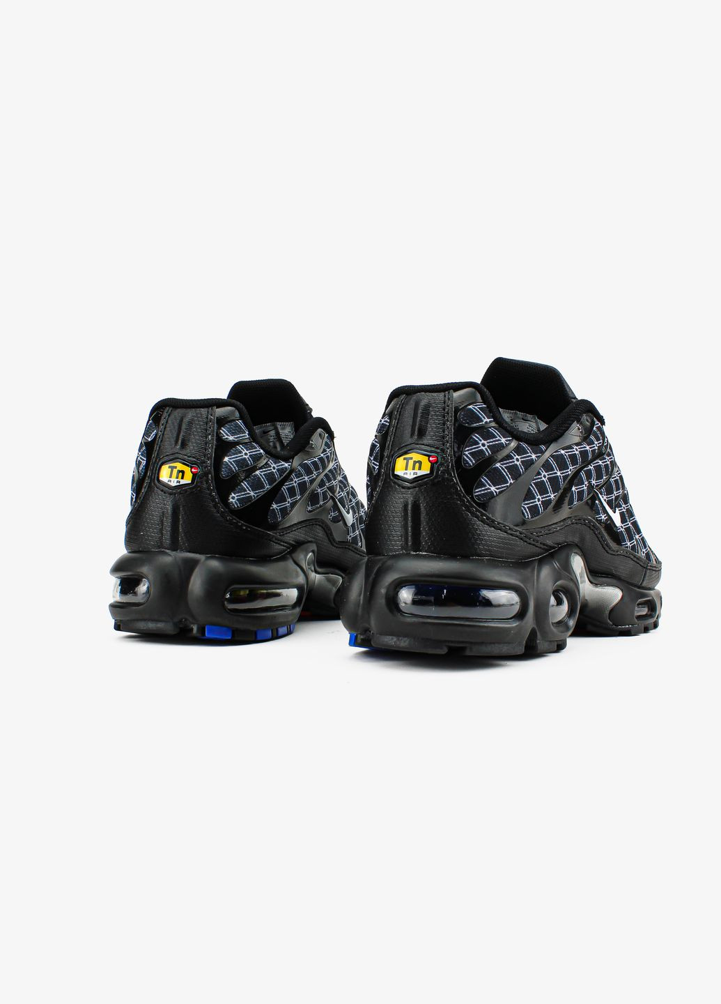 Чорні всесезон кросівки чоловічі nike air max tn plus black blue | найк аір макс тн плюс чорні сині No Brand