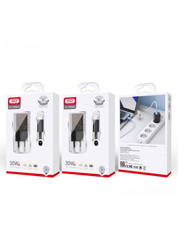 Мережевий Зарядний Пристрій CE05 PD30W+QC3.0 Type-C to Lightning XO (337995377)