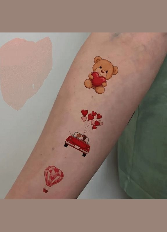 Набір тимчасових тату "Любов № 1" Love-tattoo-mini-set-1-10, 12 х 7 см 10 шт No Brand (316914631)