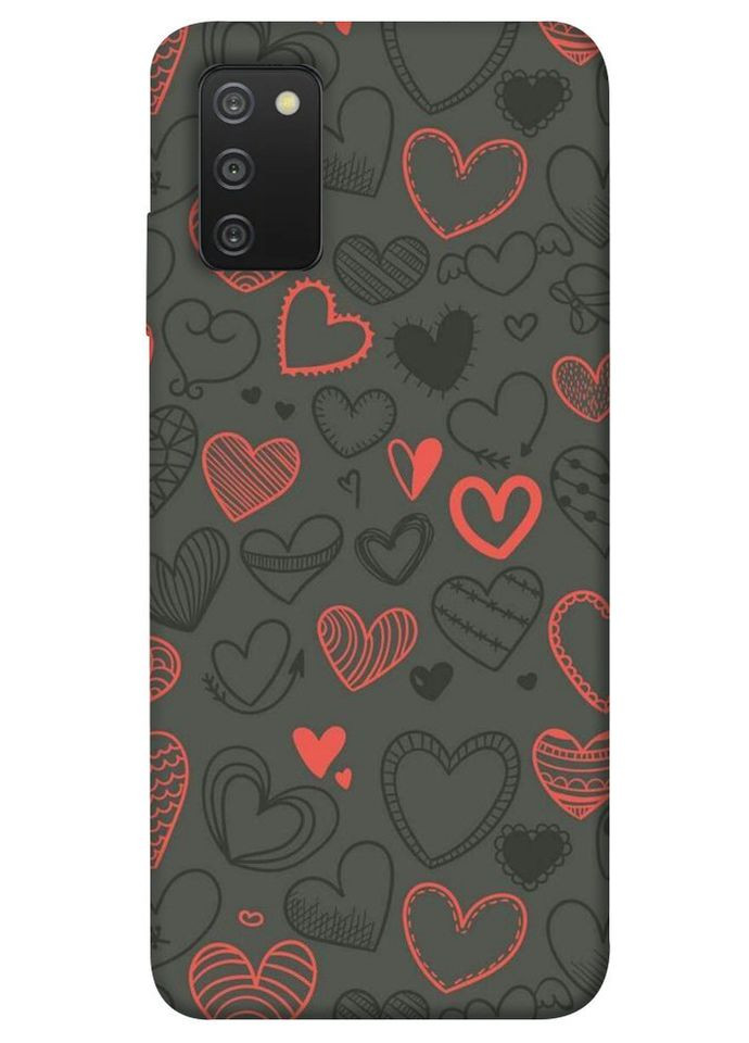 Чехол с принтом для Samsung Galaxy A03s / на самсунг галакси А03с Милые сердца No Brand (339873172)