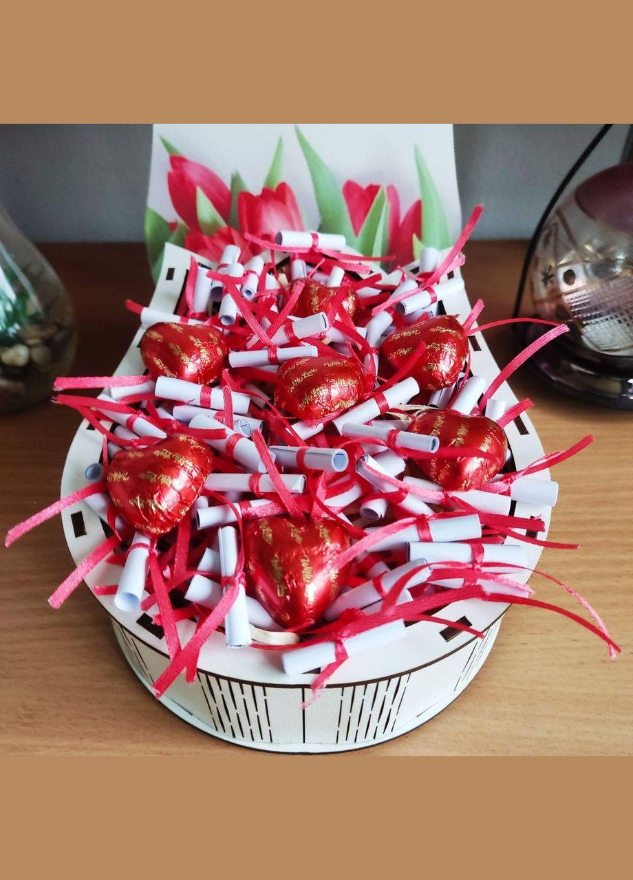 Подарунковий бокс з цукерками та 101 причиною «Чому я тебе кохаю» для дівчини на день закоханих 8 березня (ar148) No Brand (316680151)