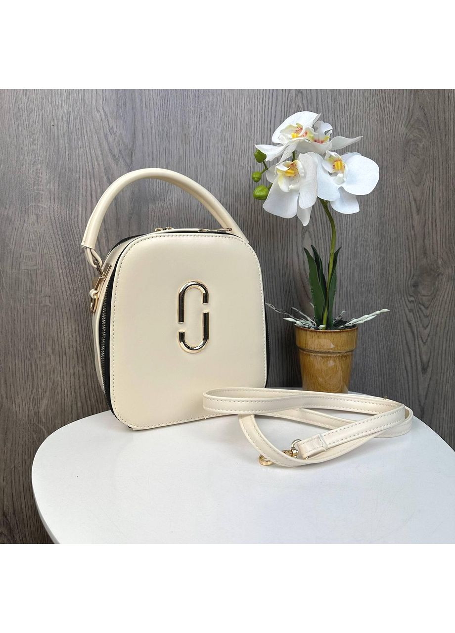 Жіноча міні сумка Молочний з екошкіри ProDobro (363221071)